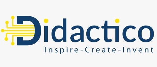 Logo de Didactico avec slogan Inspire-Create-Invent