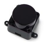 Capteur Lidar noir avec boîtier carré et deux trous de montage