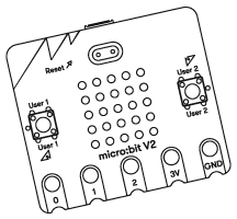 Carte micro:bit V2 avec boutons et LED intégrés
