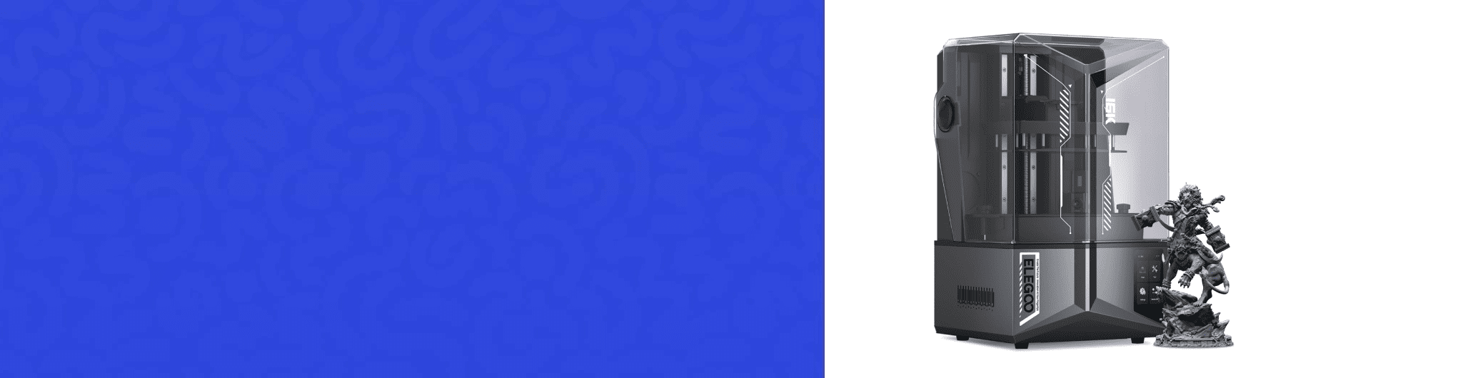 Imprimante 3D résine avec figurine en cours d'impression