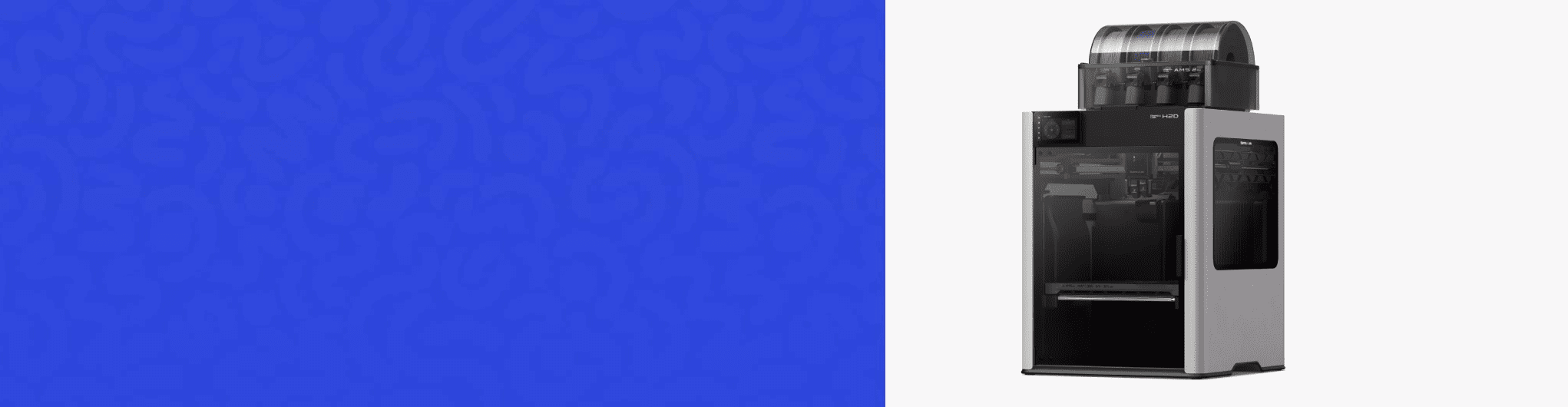 Imprimante 3D avec cartouches de couleur sur fond bleu